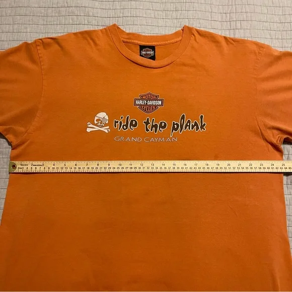 Harley Davidson Men's Orange Ride The Plank Grand Cayman Short Sleeve Shirt 2XL - Picture 5 of 9